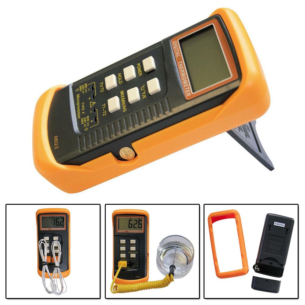2 Sensors Thermocouple Thermometer & Probe Measurement -50°C To 1300°C