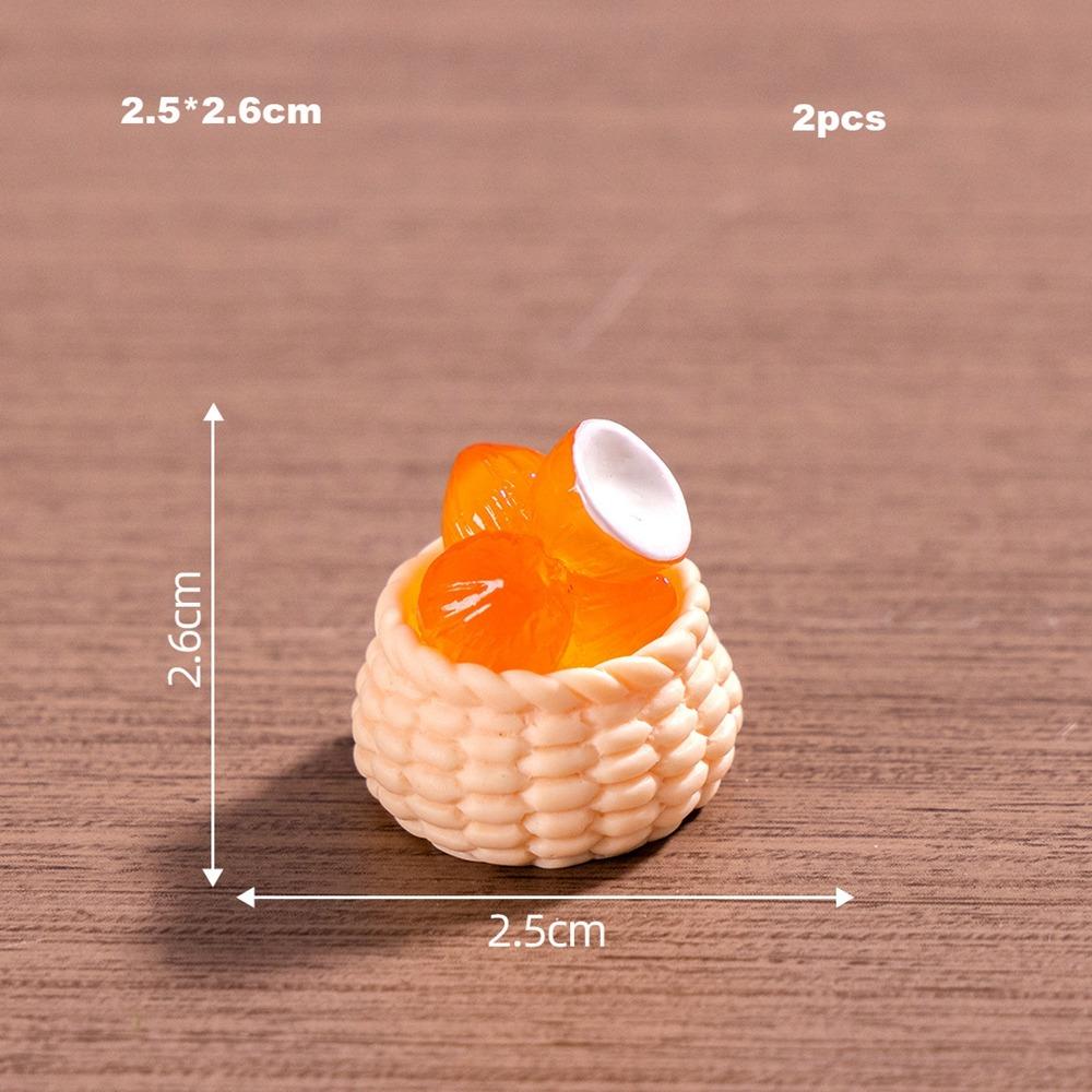 

2pcs Mini Fruit Vegetable Food Storage Basket Cute Dolls Miniature Decoration
