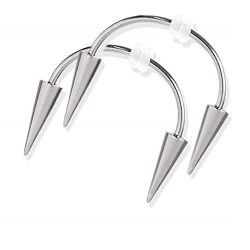 

2x Spike Lips Hoop Rings Surgical-Steel Spiked Studs for Vampire Teeth Spike 16g Helix Body Piercing Jewelry Gift for Un 1