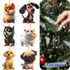 Dogs Acrylic Flat Car Hanging Pendant Pug Bag Ornament Christmas Decoration Tree