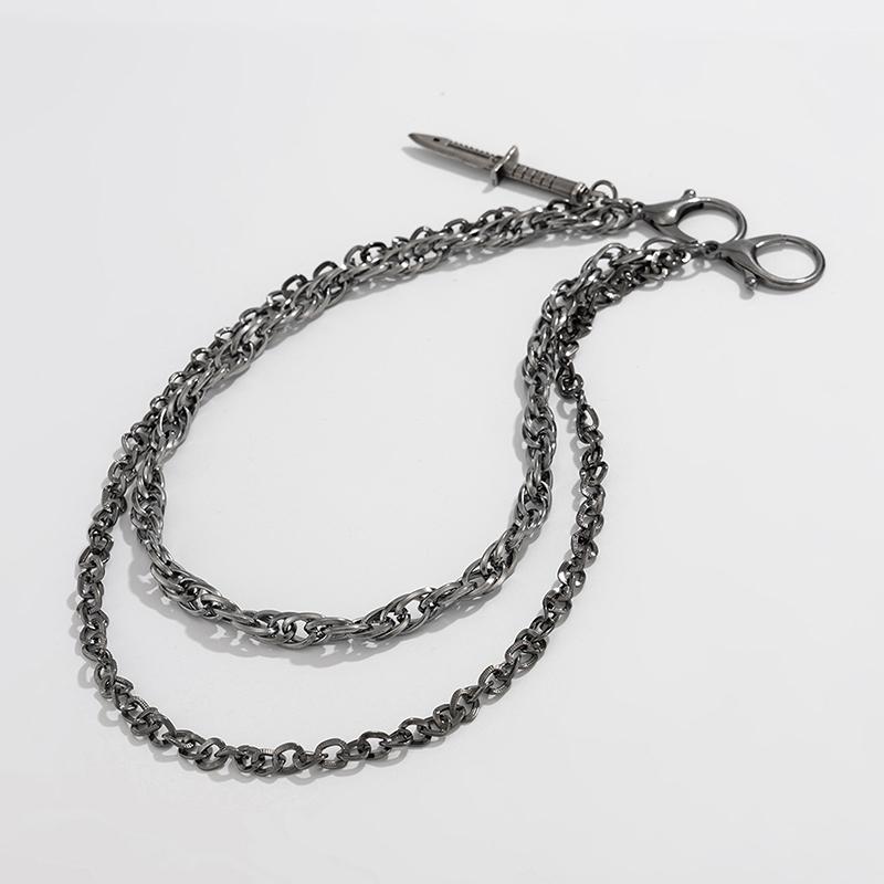 Hiphop Goth Creative Pendant Keychain Waist Belt Men Women Vintage Wallet Trouser Hipster Jeans Chain Jewelry