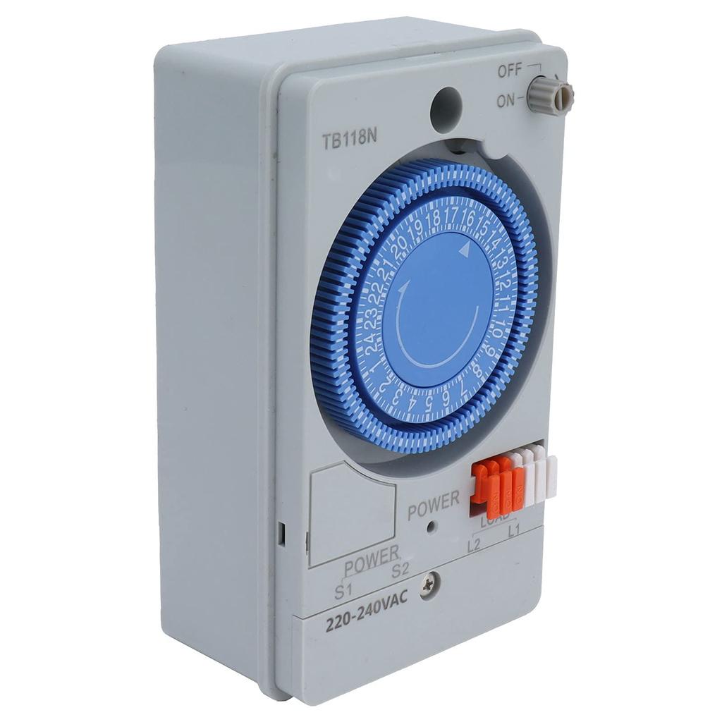 Mechanical Time Switch, TB118N 220VAC Automatic 24-Hour Low Power Time Switch for Water Heater Street Light