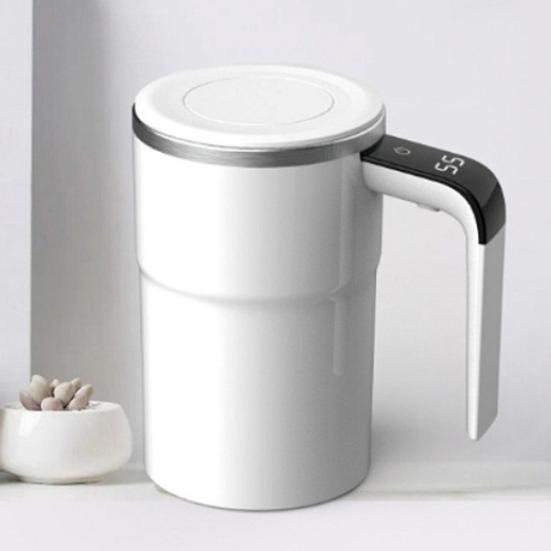 Self-Stirring Magnetic Coffee Cup with Temp Display 304 Stainless Steel Magnetic Stirrer Leak-proof Coffee Mug Drinkware