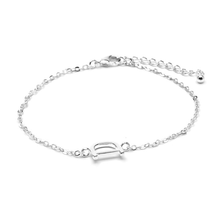 Armbånd Luxenter sølvfinish - Bogstav D