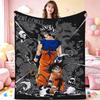 Goku'S Evolution Theme Anime Flannel Blanket Thick Warm Fleece Blanket For Bedroom Sofa Nap Home Party Decor New Year Gift