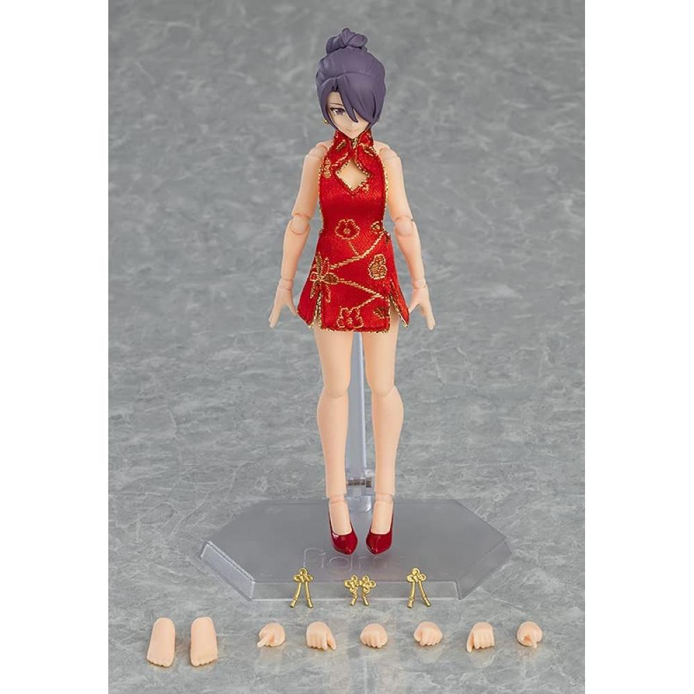 Figma Styles Corp Feminin [Mika] cu Fustă Mini Coordonare Rochie Chineză Figurină Mobilă Pictată din Plastic la Scară Non-Scară