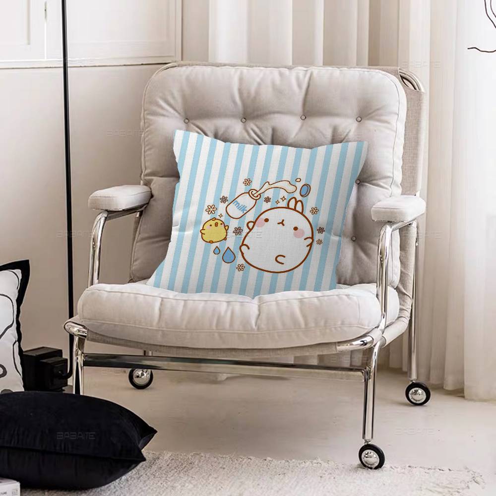Cute Rabbit Mmolang Pillow Cushion Cover Pillowcase Living Room Sofa Home Decor Customized