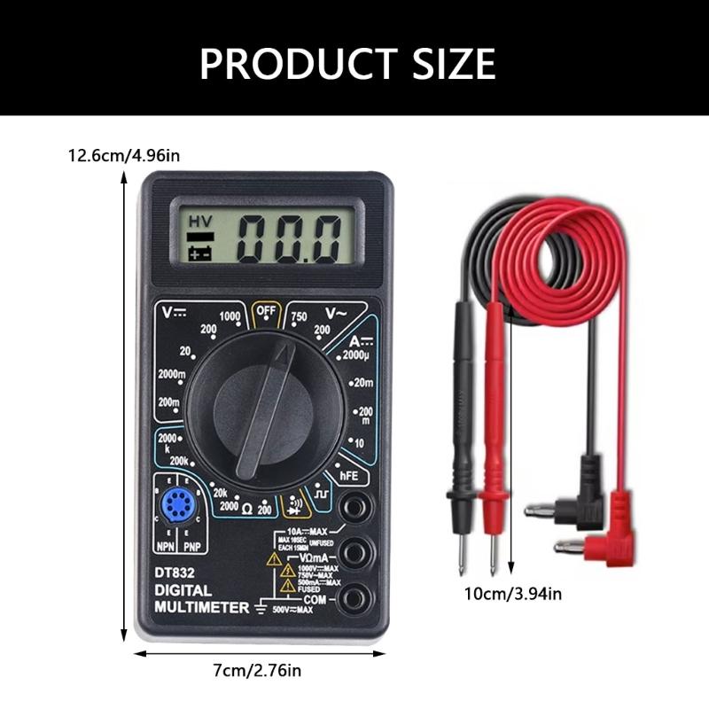 Industrial Multifunctional Voltmeter Ammeter Ohmmeter ABS for Circuit Analysis Featuring Transistors Checking Capability