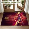 Crystal Velvet Square Rug Custom NameCristiano Ronaldo Pattern Non Slip Home Floor Decor Rug
