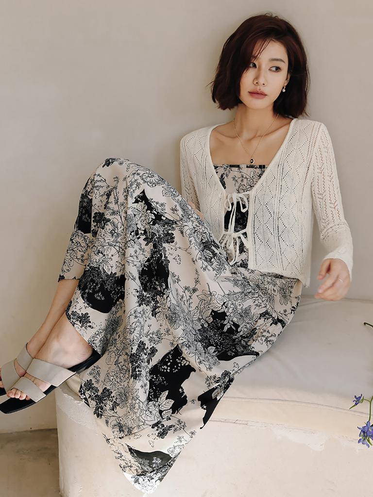 Laengsseon Ls_Ink Flower Sleeveless Dress