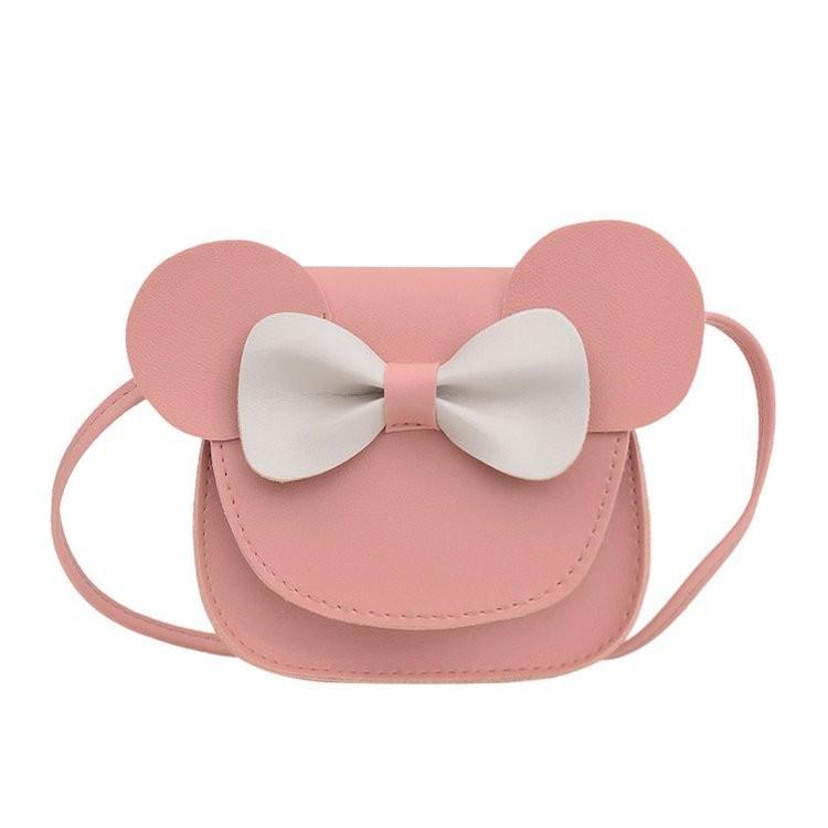 Bear Bowknot Shoulder Bag Childrens Cartoon Animal Shoulder Bag Pu Material