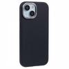 For iPhone 15 Case Leather+PC Anti-Scratch Phone Case Metal Lens Frame