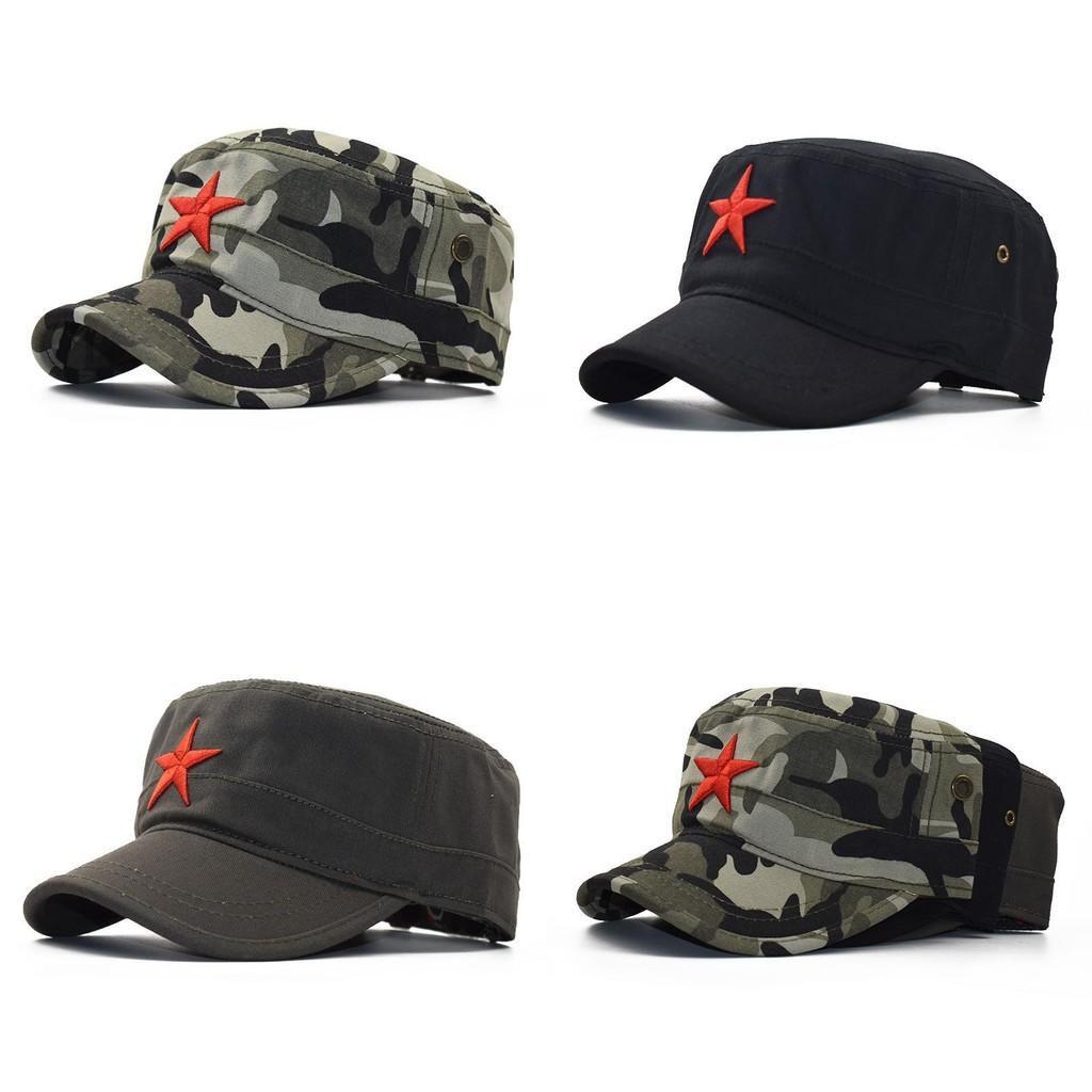Five Red Pointed Star Hat Cotton Baseball Cap For Travel Days Casual