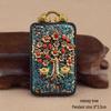 Ebony Tangka Necklace with Ethnic Na Fu Pendant - Buddha Amulet for Men & Women