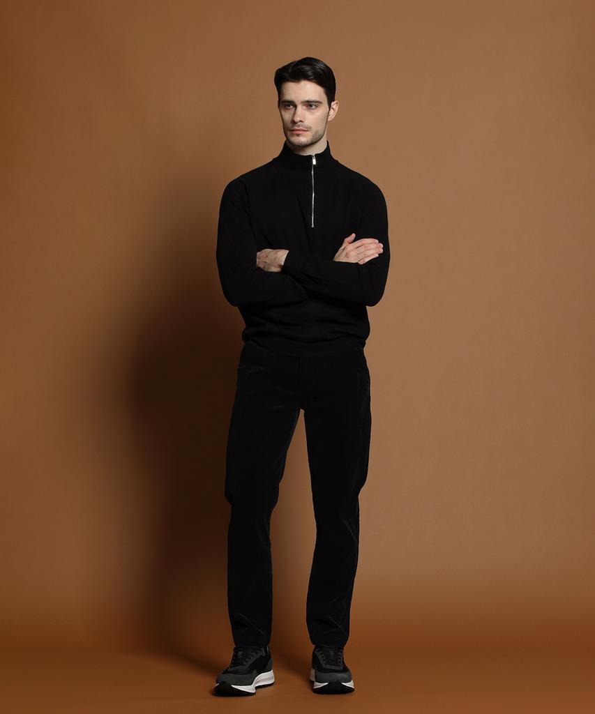 PANICALE Navy Regular Slim Fit Corduroy Pants