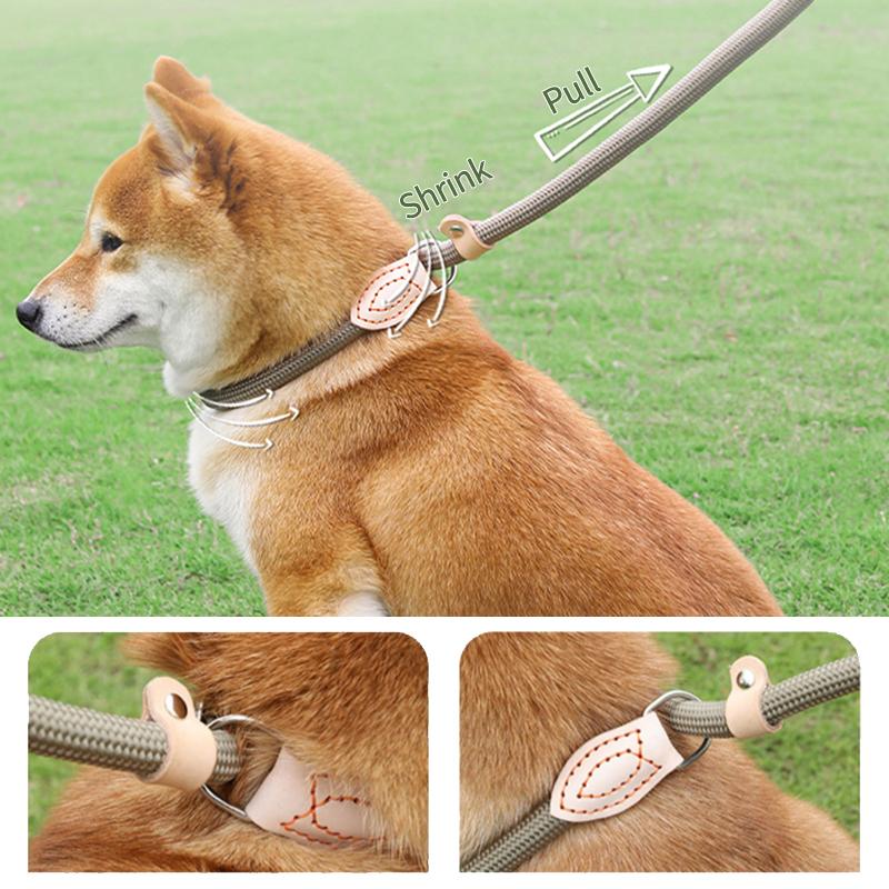 150CM Heavy Duty Braided Rope Dog Leash with Adjustable Loop Collar Dog Training Lead Leash for Small Medium Large Dogs Perros