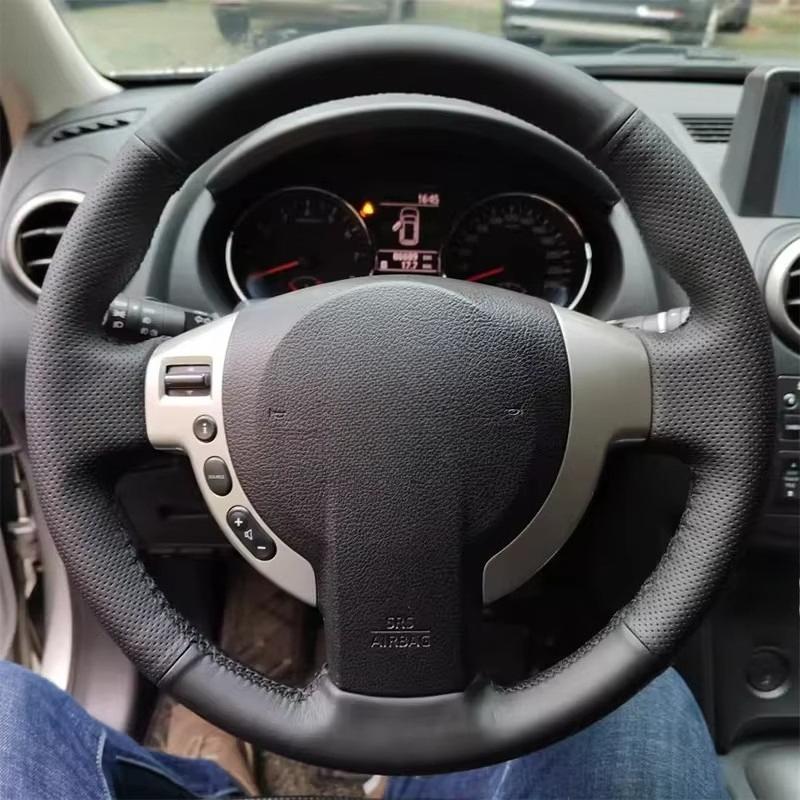 

For Nissan QASHQAI X-Trail Nissan NV200 Rogue Hand Stitched non-slip suede Car Steering Wheel Cover Leather