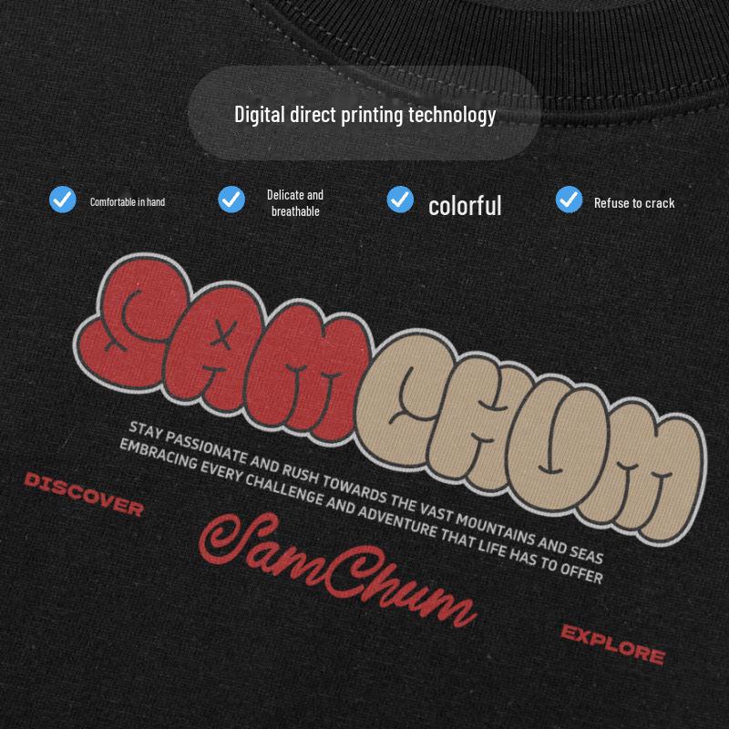 2025 Neues schweres 300 g amerikanisches lässiges doppelseitiges Fleece-Rundhals-Langarm-Shirt mit lockerer Bodenbildung