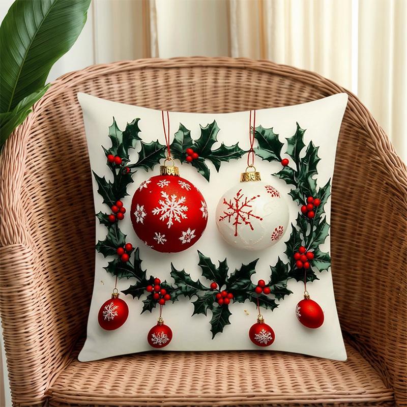 1/4 Pillowcase 2D Flat Print 18x18 Inches Fashionable Classic New Christmas Atmosphere