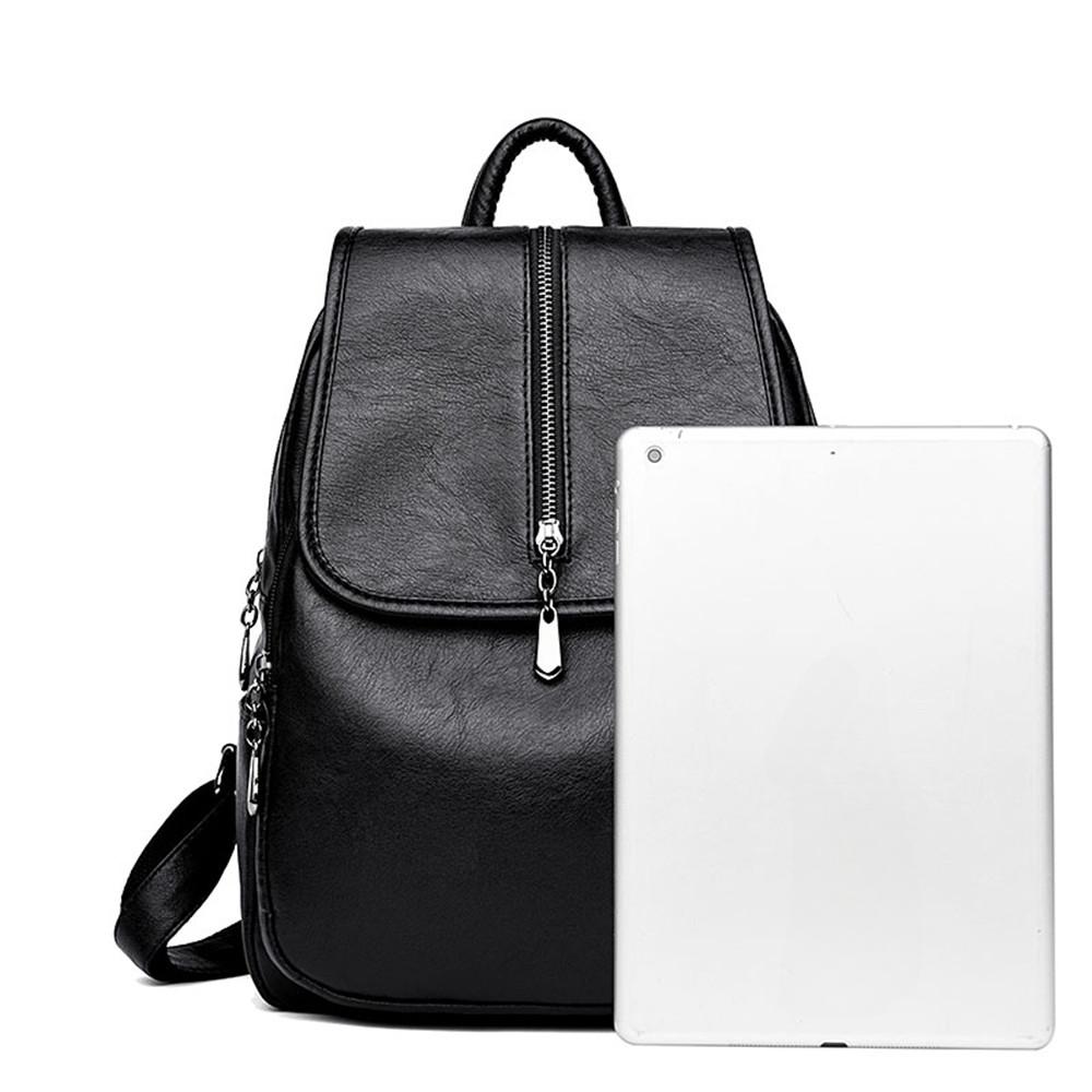 High Quality Women's PU Leather School Backpack College Style Travel Shoulder Bag