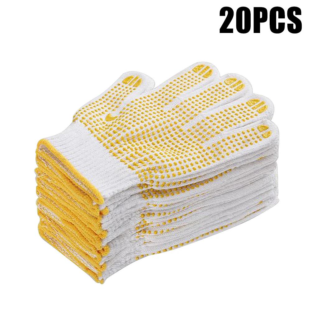 1/5/10 Pairs Labor Insurance Gloves Protective Work Gloves Home Wear-resistant Gardening Glove Tool Anti-slip Glue Dot Glove