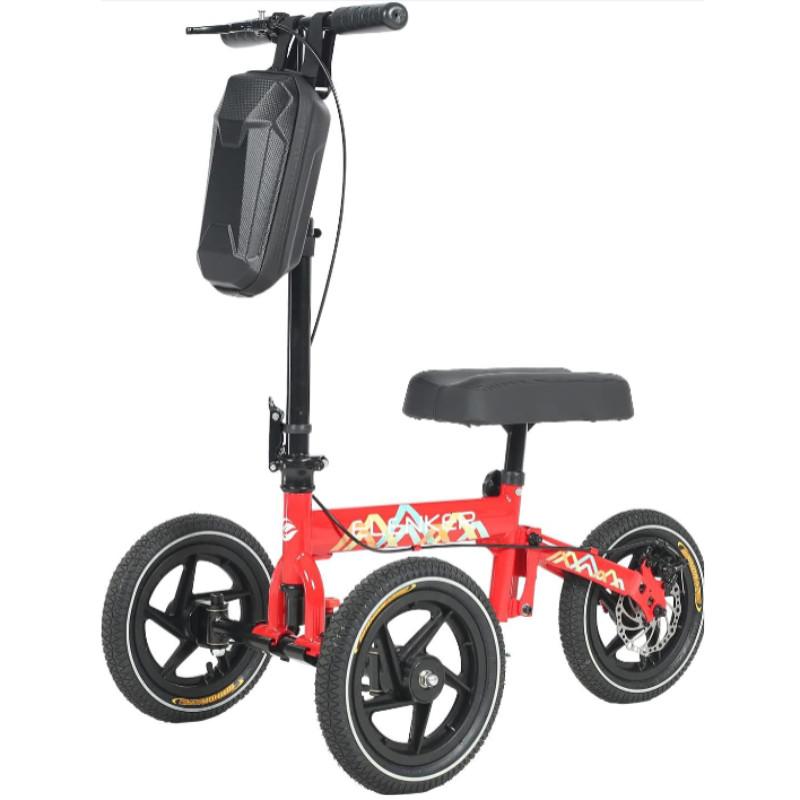 Foldable Assistive Walking Cart Elderly Four Wheel Knee Scooter Elderly Ankle Injuries Mobility Scooter