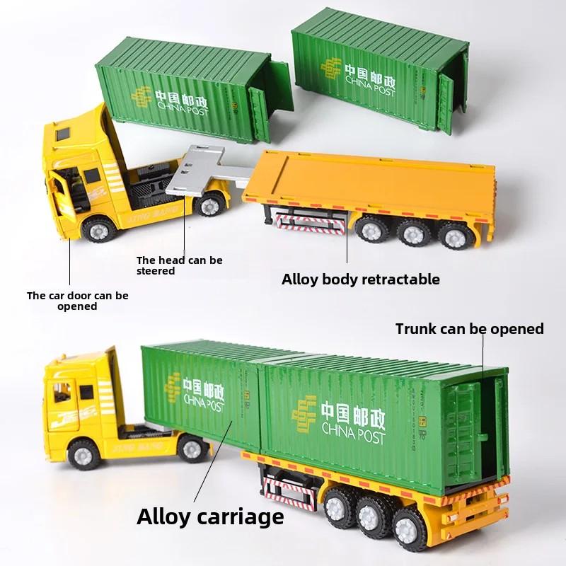 דו-שכבתי תעבורה סגסוגת משאית סימולציה מיכל דגם צעצועים לבנים מתנות יום הולדת