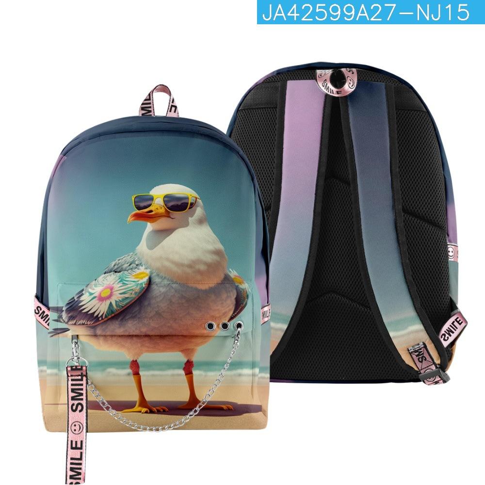 Sac à dos scolaire étudiant cool nouveauté classique animal Unisexe Impression 3D Oxford Imperméable Cahier Multifonction Sac à dos de voyage (black,12 inches)