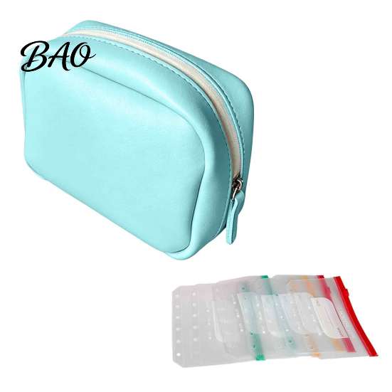 Weekly Pill Planner for Commuting A8 Waterproof Travel Organizer with 7/14 Zippered Pouches, Small Pouch Daily Supplement Travel, Portable Loose Leaf