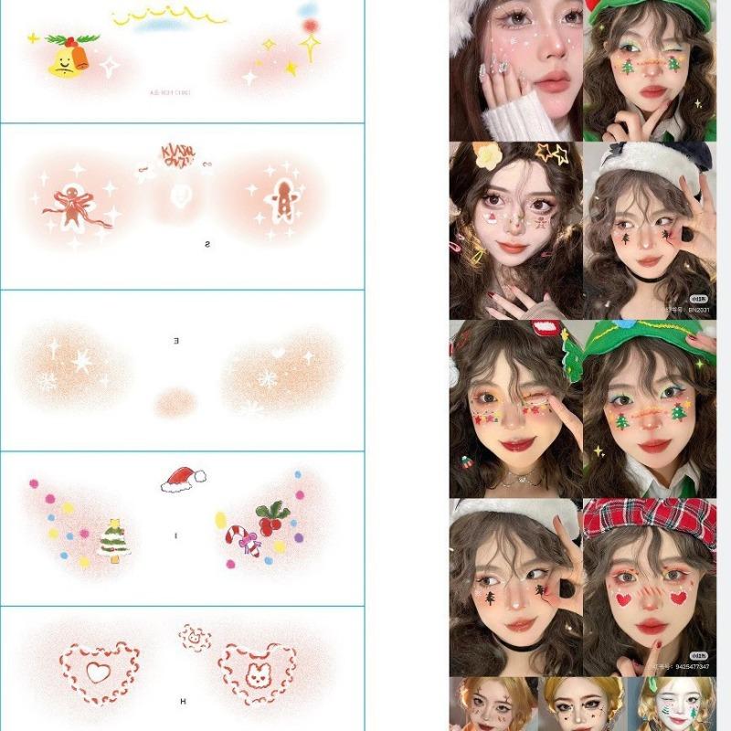 Cartoon Pattern Water Transfer Tattoo Decals Disposable Facial Stickers Lovely Removable Body Art Ornaments Waterproof Temporar