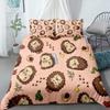 Hedgehog Duvet Cover King Queen 3D Lovely Animal Bedding Set For Kids Teens Adults Wildlife Quilt Cover Pillowcase Child Gifts