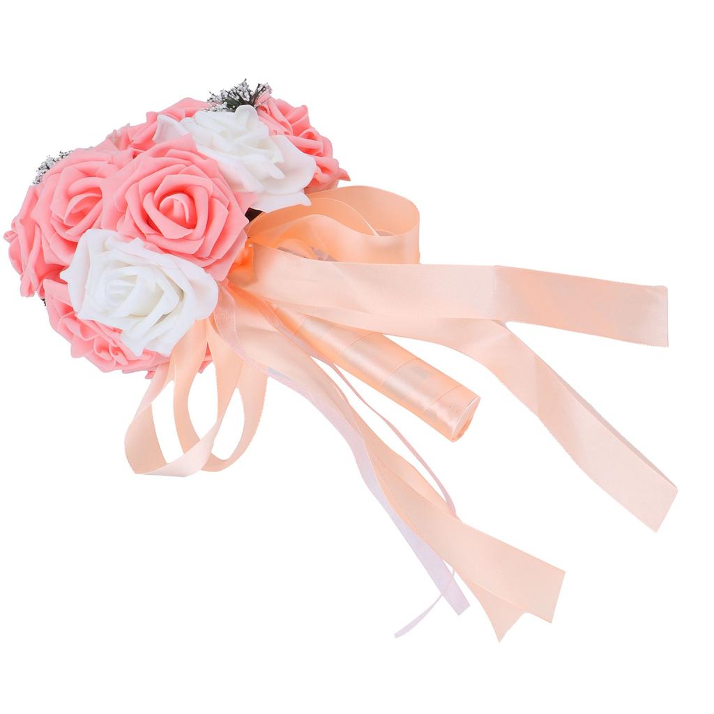Bridal Bouquet PE Artificial Flowers Bunch for Wedding Stage Office Home Decoration