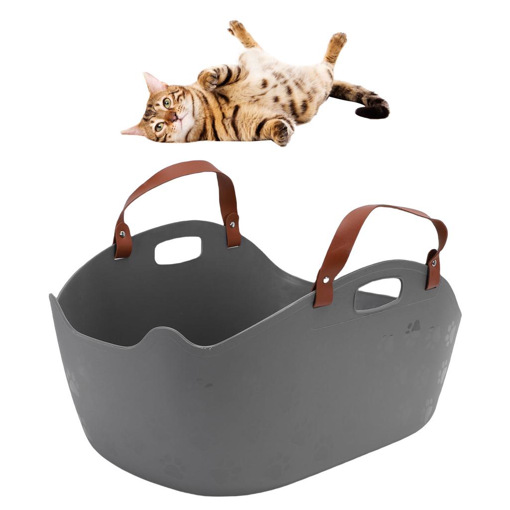 Portable Cat Litter Box Super Large Capacity   Proof Handheld Cat Litter Box Basket for Travel