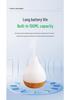 Colorful LED Aroma Diffuser with Wood Grain Base - Small Desktop Humidifier & Fragrance Machine