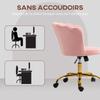 Velvet Office Chair Petal Backrest Vanity Chair Adjustable Height 69 X 64 X 80 90 Cm Pink