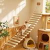 Cat Climbing Ladder Space Saving Scratcher with Rope Multifunctional Toy DIY Bridge with Rungs Cat Ladder for Small Pets Parrots