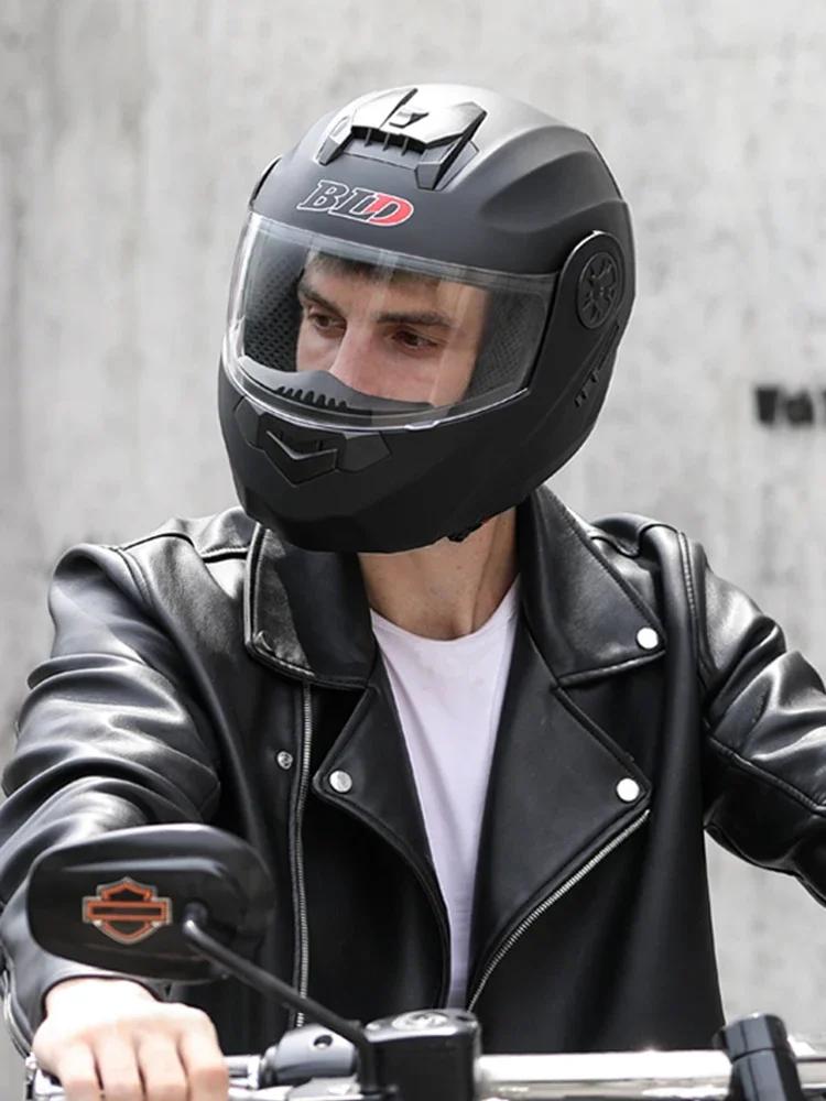 2022 New DOT Appoved High Quality Double Lens Flip Up Helmet Abs Full Face Motocross Motorcycle Racing Helmet Unisex