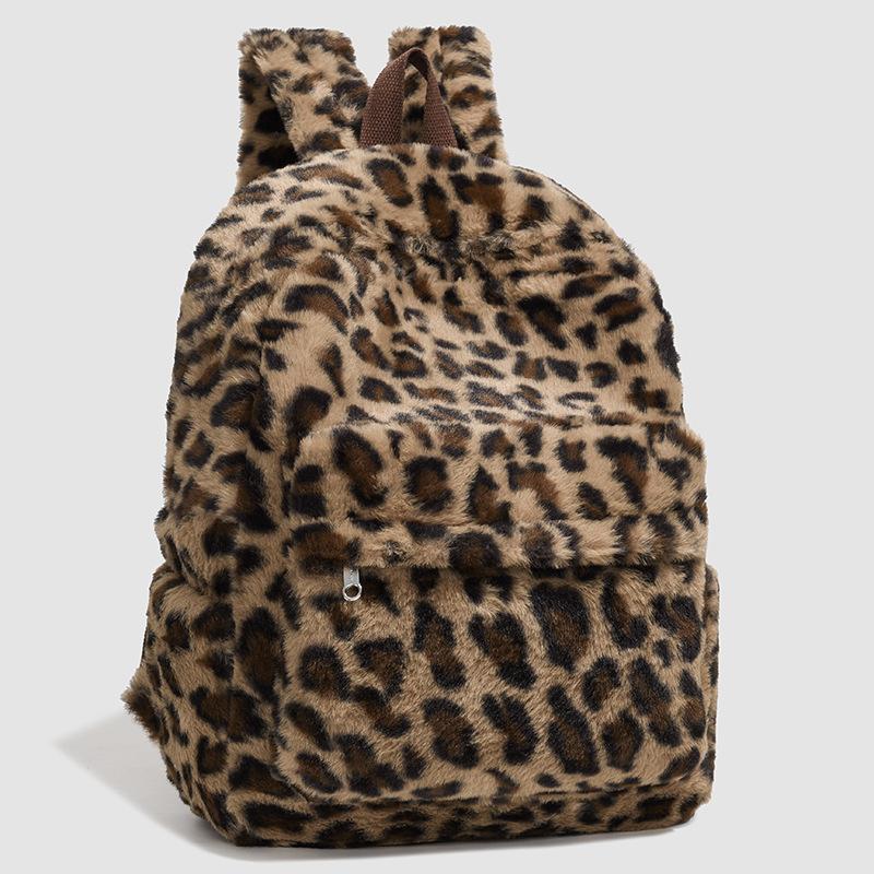 Schoolbag niche design plush backpack women's 1011 new plaid college style shopping backpack student schoolbag
