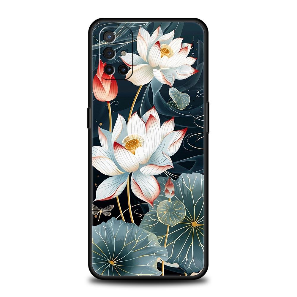 Lotus Pattern Phone Case For OnePlus 15 13 12 11 10 9 8 13T 10T 7T Pro 13R 12R 9RT 8T Nord 4 N200 2T CE 2 3 5G Lite Cover