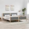 Bed Frame Light Grey 200 X 200 Cm Solid Pine Wood