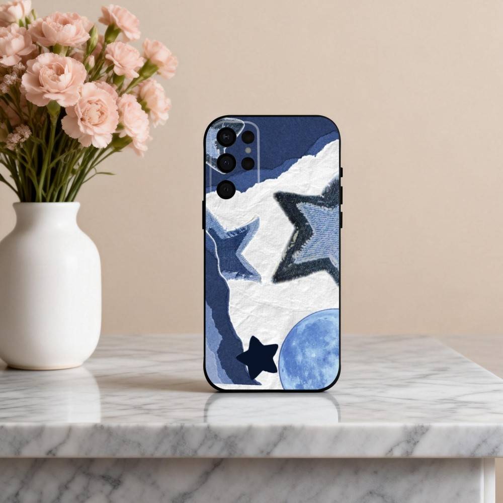 R-Retro D-denim patches  Phone Case For Samsung S25,24,23,22,30,21,10,9,Ultra,Plus,Lite,FE,4,5 G Soft Black Case