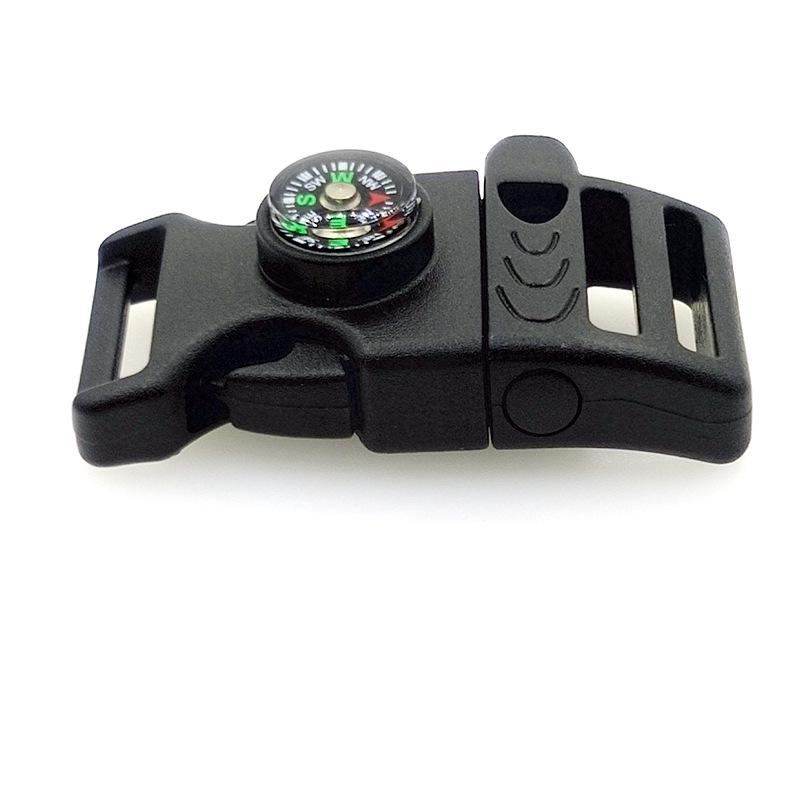 Venkovní přezka na náramek s kompasem a karabinou pro pletení paracordu