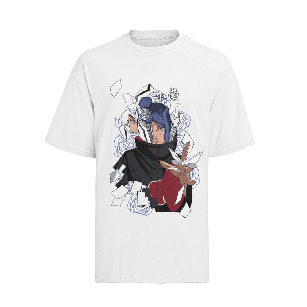 Konan Anime Naruto Kurama 9 Tail Akatsuki Organic Mens Cotton Shirt S-XXXL