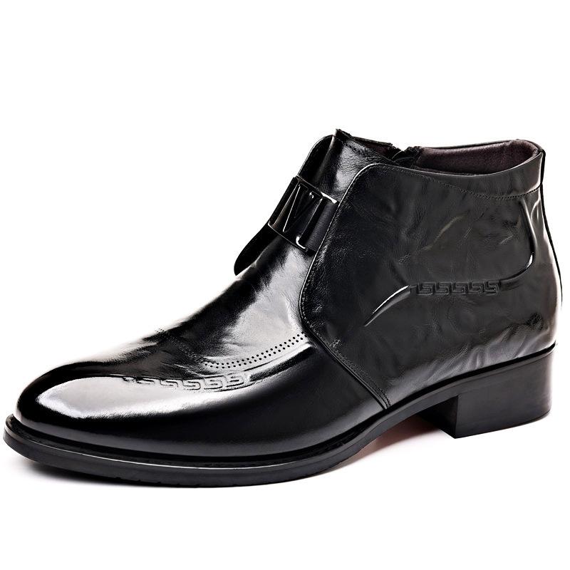 

Winter velvet high-top cotton shoes trendy dress cotton leather shoes men s leather boots fashion Martin boots 38