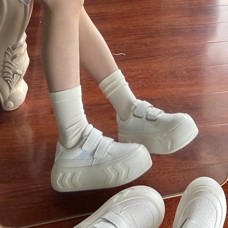Zhao Ruth platform white shoes heightening Velcro casual shoes children round head versatile big head shoes board shoes women