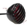 Karun 12V Round Birdcage Tail Lamp with License Plate Holder, Universal Motorcycle Round Shape, Black