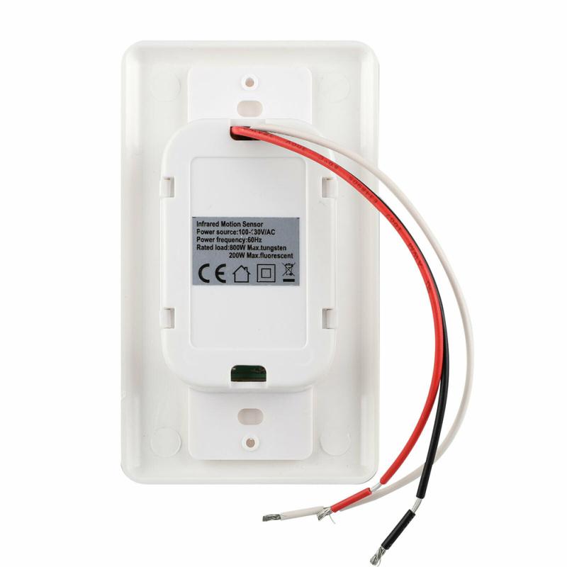 100-240V Auto On/off Motion Sensor Switch Infrared Pir Occupancy Vacancy Wall Lamp With Power