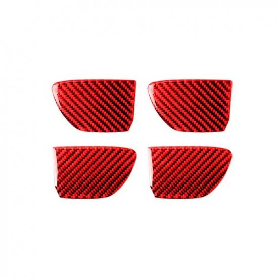 4Pcs Red Carbon Fiber Door Handle Bowl Sticker Cover For Infiniti Q50 Q60 14-19