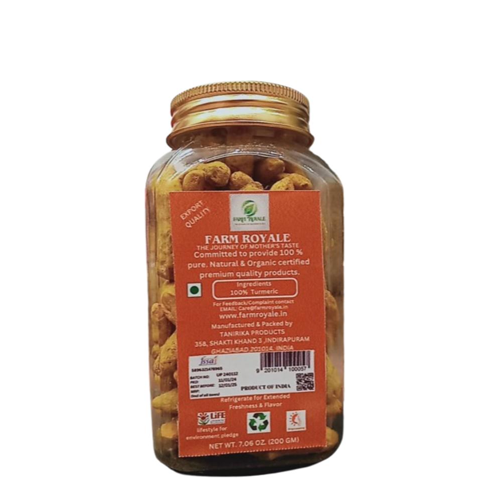 Farm Royale Whole Turmeric Root 200g | Premium Haldi Whole | Natural & Farm Fresh