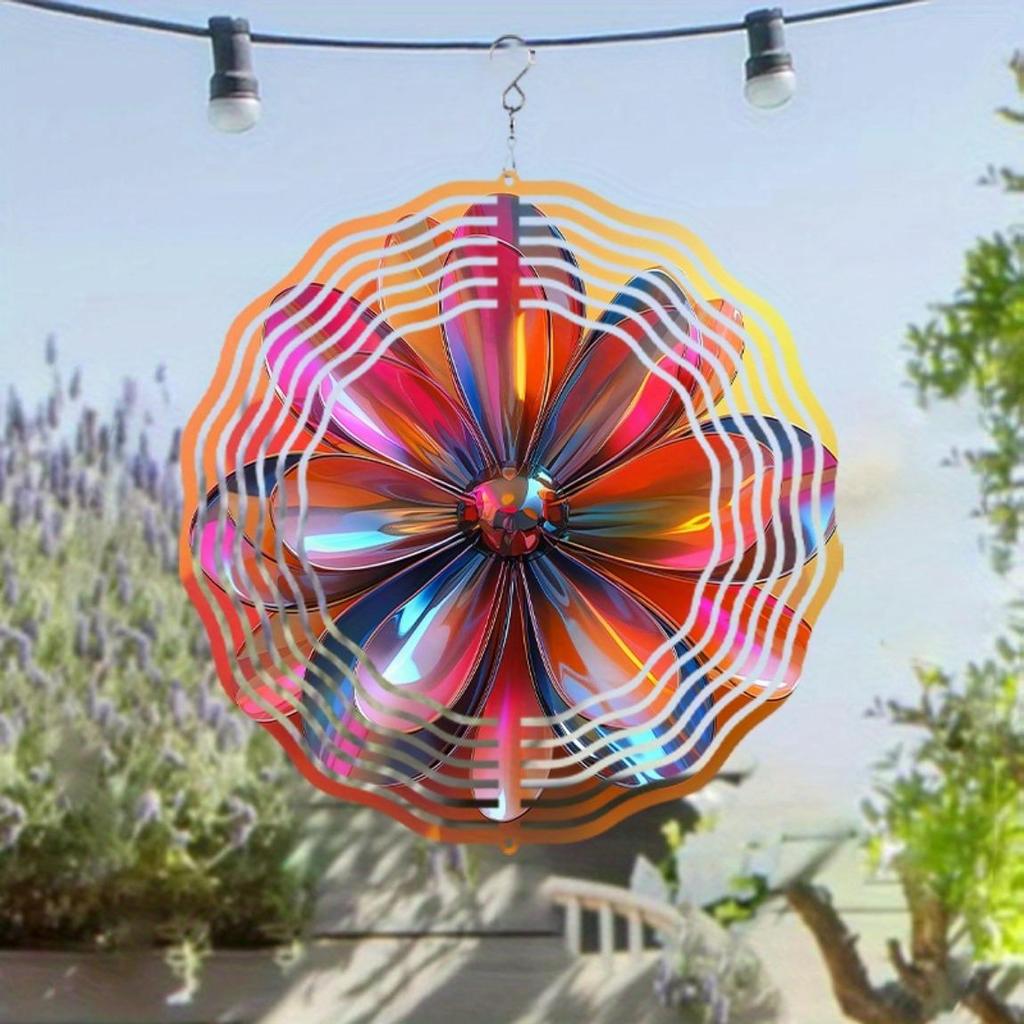 10 Inch Metal Wind Spinner Outdoor Garden Decor 360 Degree Rotating Hook Elegant Lawn Art No Electricity Needed Gift for Family